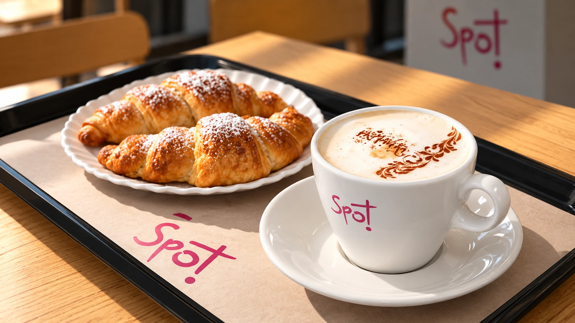 Desayuno con café y facturas en Spot de Tasco